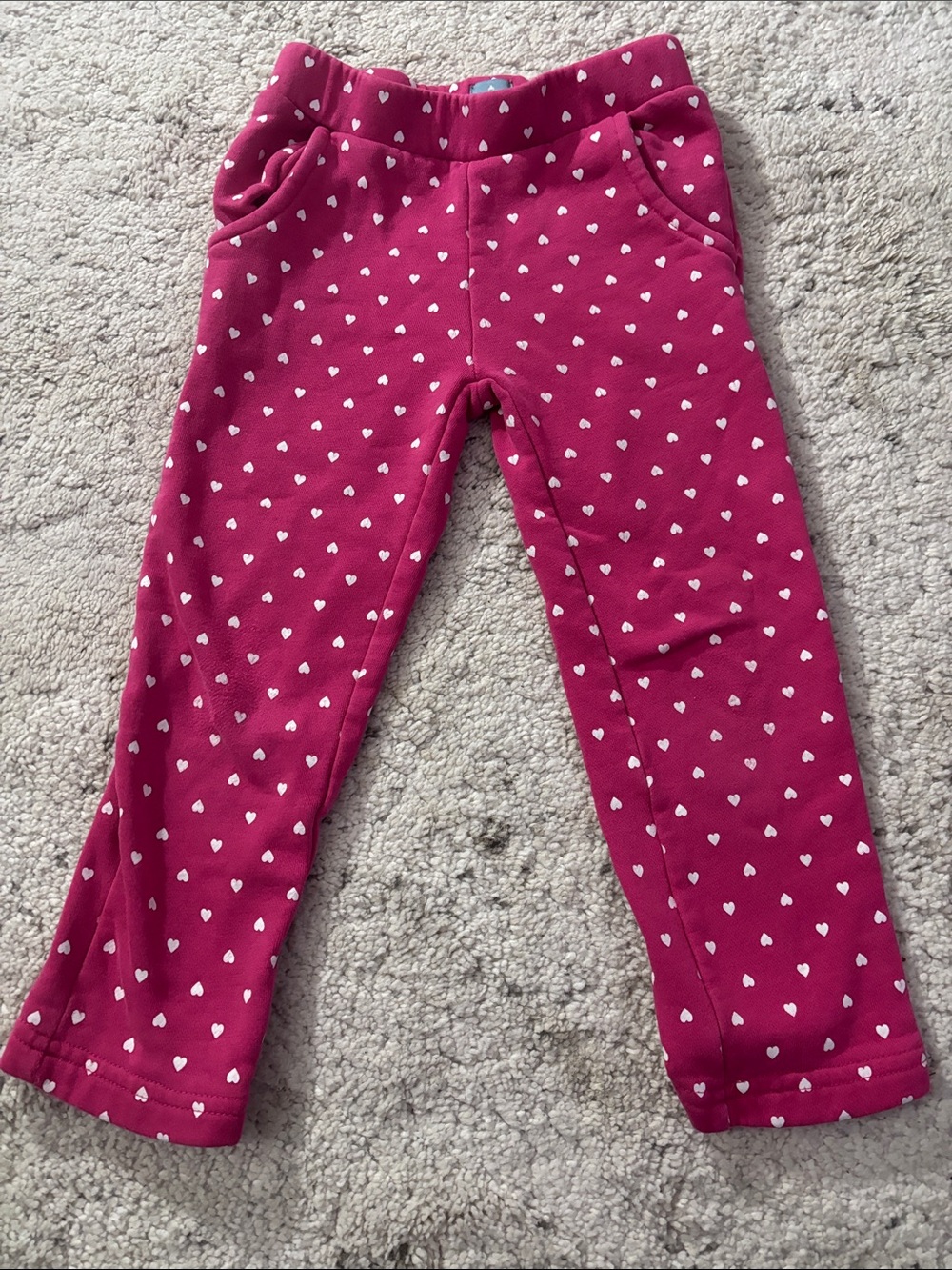 GAP Fuchsia Sweatpants with White Heart Print Girls Size 4Y